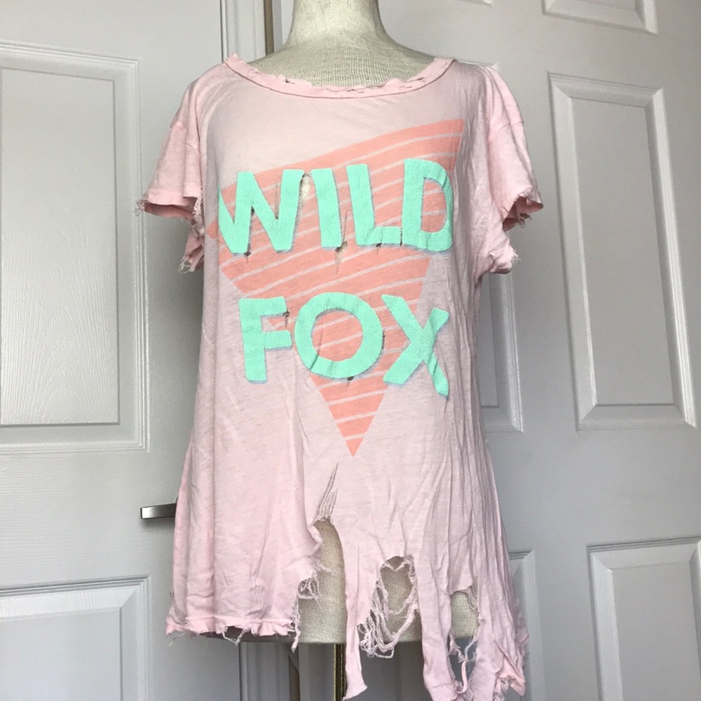 Vintage Wildfox Distressed Retro Tee T-Shirt Top